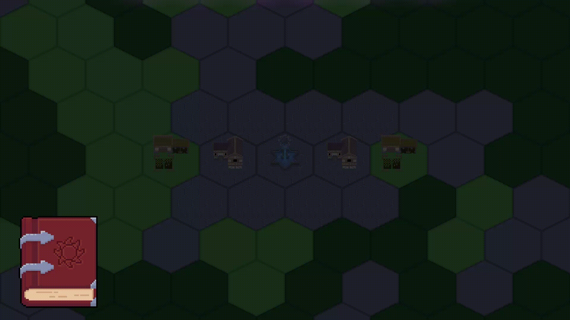 Notice that all buildings are lit the same way while the light travels over them. A gif of buildings being lit without dynamic lighting.