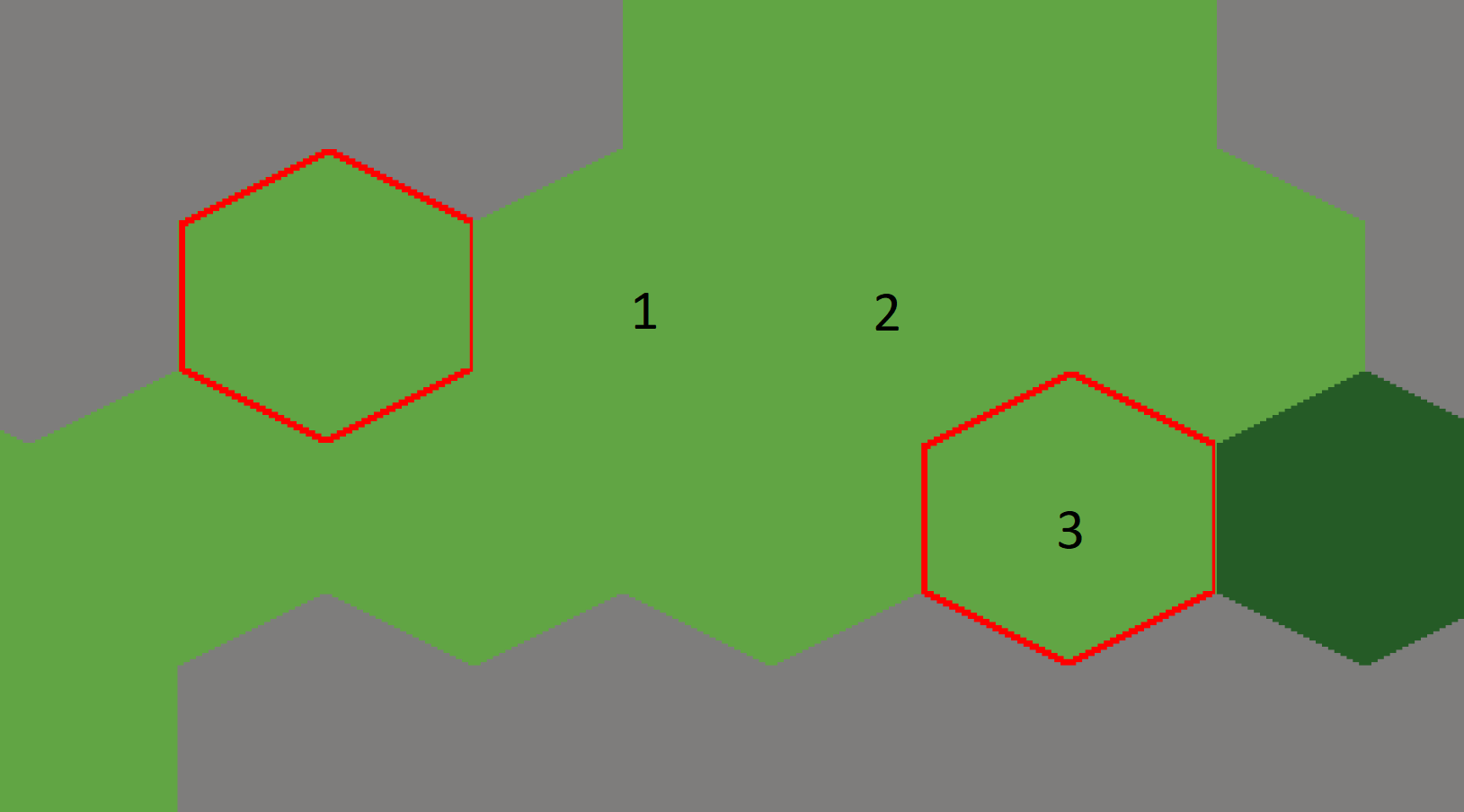 In this case we should expect to get a distance of 3, maybe 4 if we count the starting cell. A screenshot of my game showing two highlighted tiles with numbers on the tiles in between.